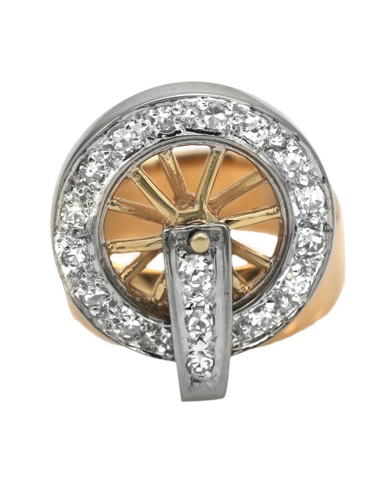 Diamond Wheel Spinner Ring in Gold